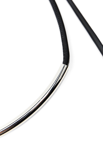 ZARA Black TUBULAR LEATHER ROPE TIE BELT with SILVER METAL PIECE One Size BNWOT - Picture 7 of 13