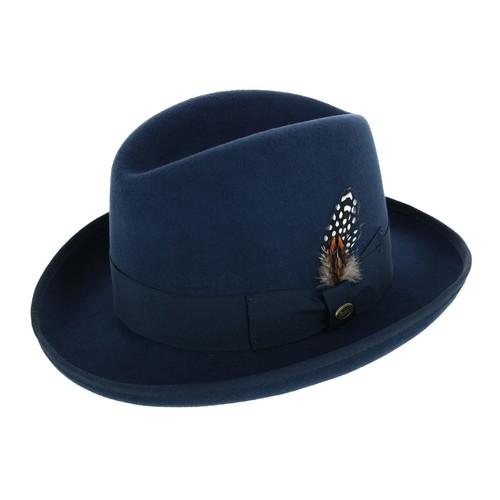 Sombrero de Padrino Homburg de fieltro de lana Epoch Hats Company para hombre con pluma