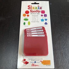 Buttons Sizzix Sizzlits Die Set 38-9690 4 Designs By Marie Cole