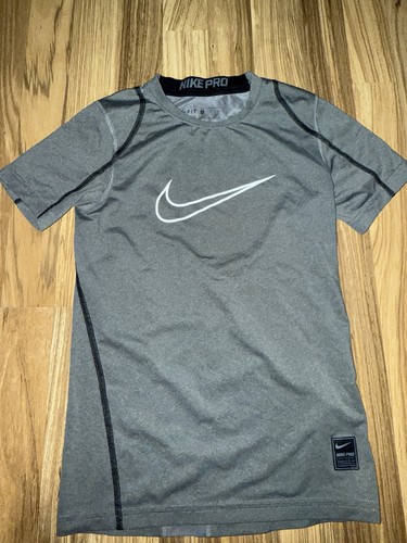 Nike Pro Boys Small S 8 Compression Dri-Fit T-shirt Lot Gray Blue - Picture 4 of 6