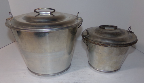Zwei alte Fisco Blech KUCHENFORM gedämpfter Pudding Weihnachten Konvolut Metalldeckel - Bild 3 von 8
