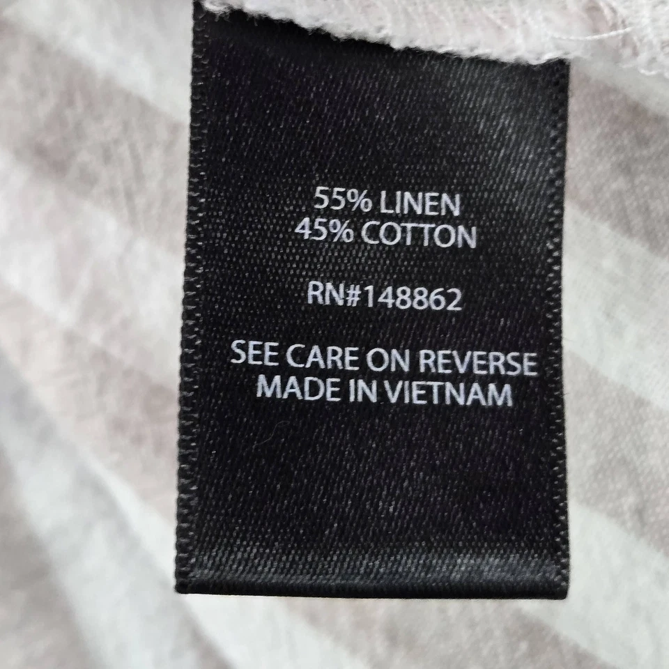 Falda de mujer tórrida 2 beige algodón lino rayas línea A pull on Foto 3 de 4