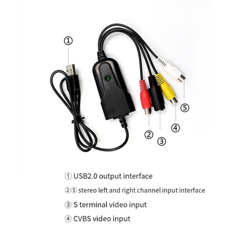 CVBS-Konverter USB-Videoaufnahmekarte USB 2.0 Audio-Video-Konverter-Adapter4595 - Afbeelding 2 van 7