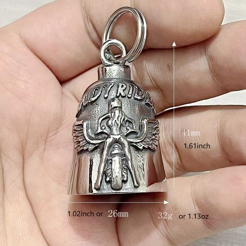 Mujeres Guardian Bell Lucky Ride Exorcismo Amuleto Acero Inoxidable Motociclista - Imagen 2 de 8