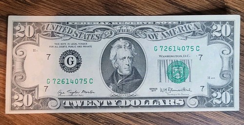 1977 $20 DOLLAR BILL amazing condition Vintage - Picture 1 of 4