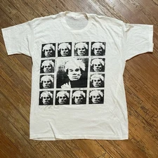 Vintage 80s Andy Warhol Shirt Memorial Faces Pop Art Tee NYC Punk The Factory