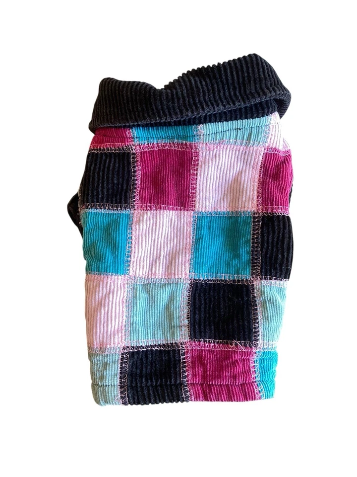 XS sm Perro Chaqueta Pana Azul Rosa Cuadros Raza Pequeña Dickens Armario Petco Foto 3 de 4