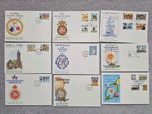 COLLECTION OF ISLE OF MAN IOM FDCs FIRST DAY COVERS