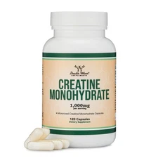 Creatine Monohydrate Capsules 1000mg per Serving 120 Count Made in USA Vegan