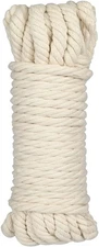 jijAcraft 3/8Inch Cotton Rope - 10mm x 32Ft White 3/8 inch x 32 ft, 