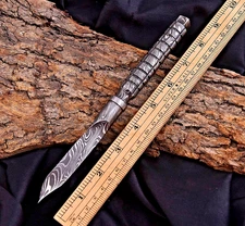 CUSTOM MADE HAND FORGED DAMASCUS STEEL KRIS BLADE TRI EDGE DAGGER KNIFE UU 63