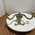 Victorian Style Curved Brass Double Hook SOLID BRASS Unbranded 7” wide