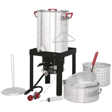 High-Output 30 Qt. Turkey Fryer & 10 Qt. Fish Boiler - Ideal for Outdoor Feasts