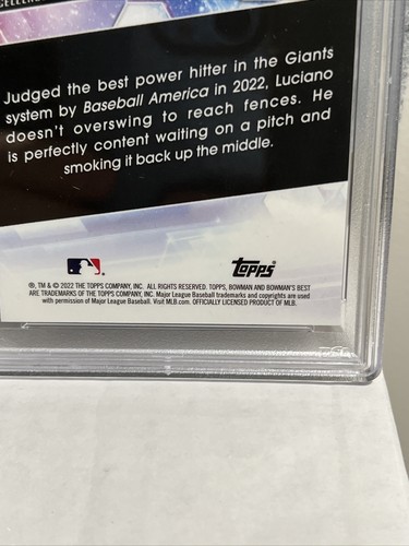 MARCO LUCIANO 2022 Bowman's Best EARTH Atomic Refractor RC PSA 10 Giants - Picture 4 of 4