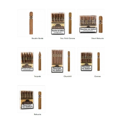 QUORUM SHADE NICARAGUA - Zigarrenserie in 7 Formaten / Bundel mit 10 Zigarren  !