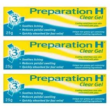 Preparation H Clear Gel (25g) - Moisturising Soothes Itching Piles - 3 PACK