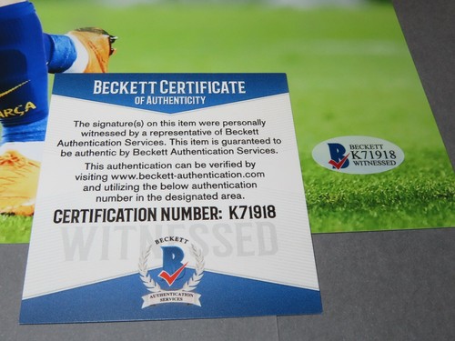 Foto Philippe Coutinho Firmada FC Barcelona 11x14 Fútbol Beckett Testigo Certificado de Autenticidad 1A - Imagen 4 de 4