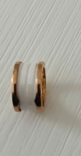 Bvlgari B Zero White Ceramic 18kt Rose Gold Ring Size 6.5 - Picture 2 of 6