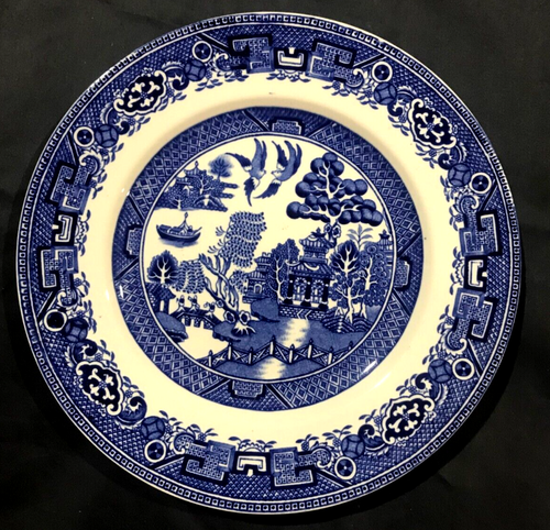 VTG 1930's Alfred Meakin England Sm Dinner Plate *Old Willow Pattern VGC - Picture 1 of 3