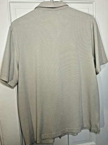 JOSEPH ABBOUD MEN'S TAN SHORT SLEEVE SILK BLEND SHIRT- SIZE XL TG 0567 - Picture 7 of 7