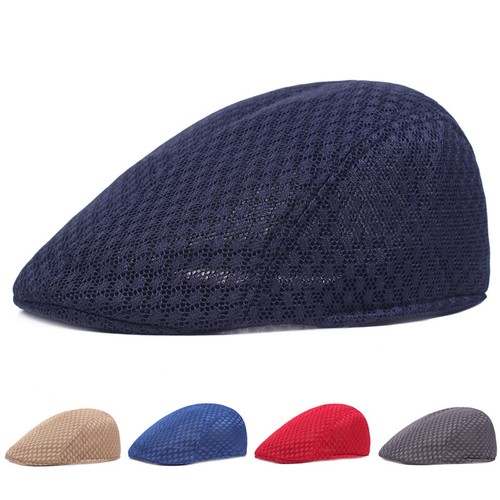 Nuevo Hombres Informal Boina Sombrero Moda Gorra Plana Ajustable Transpirable Malla Gorras - Imagen 4 de 25