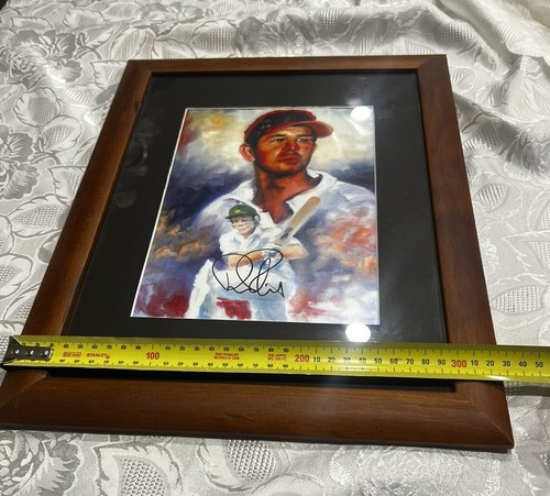 Ricky Ponting  Art Portrait Painting Print Signed Framed Australian Test Cricket - Picture 9 of 12