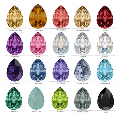 Ohrringe mit Swarovski Pearshape Swarovski Kristallen Tropfen Ohrringe Crystal - Picture 10 of 49