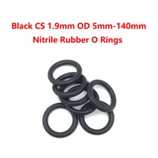 Black CS 1.9mm OD 5mm-140mm Nitrile Rubber O Rings NBR Oil Resistant Seals Round