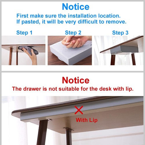 Large Under Desk Drawer Attachable Hidden Storage Organizer for Home Office - Picture 2 of 12