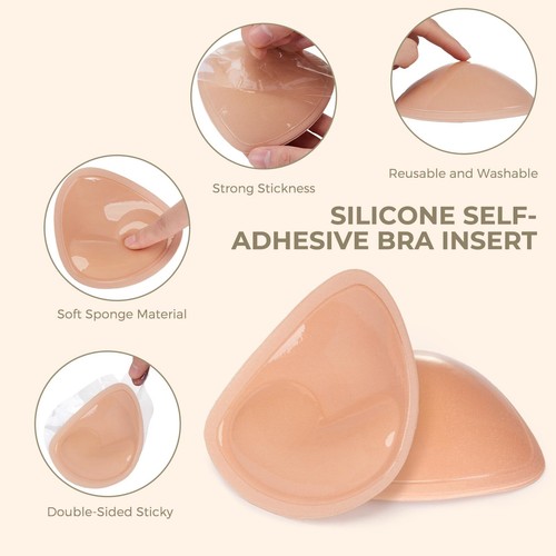 Double-Sided Sticky Bra Inserts - Self Adhesive Boob Pads for Small Chest Wom... - Picture 2 of 6