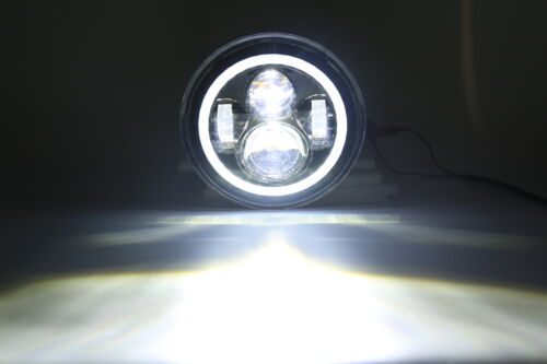 2x 7'' Round LED Headlights Halo Ring Hi/Lo Beam For Chevrolet C10 C20 G30 Truck - Foto 10 di 15