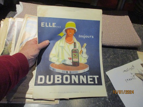 2 Anciennes Publicités Apéritif Dubonnet Illustrateur Jean Carlu 1924 1 Feuille