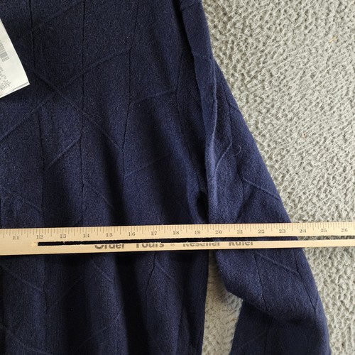 The Men's Store at Bloomingdale's Cashmere Novelty Stitch Sweater Men's L Navy - Picture 6 of 13
