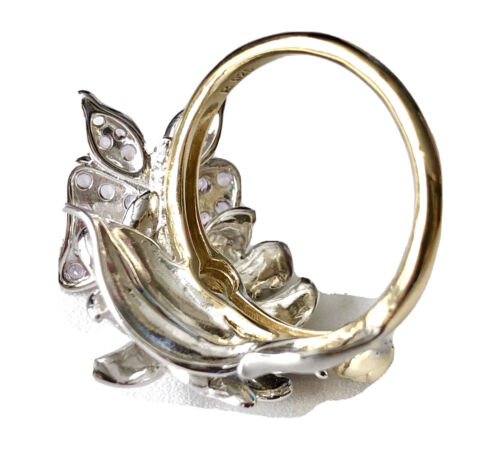 ROSS SIMONS 14K Gold über Sterling Amethyst Citrin Schmetterling Blume Ring Größe 10 - Bild 6 von 12