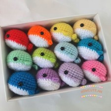 2 boxes 24 Pcs Whale Crochet key chain Amigurumi Handmade Crochet Stuffed Gift