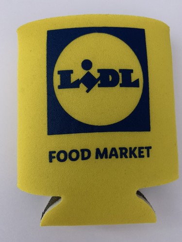 LIDL Food Market Bierdose Flasche Koozie blau Lidl Logo in gelbem Hintergrund - Bild 3 von 4