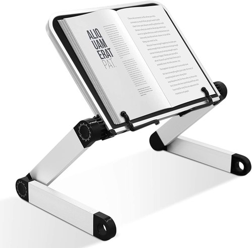 Book Stand Laptop Stand Adjustable Book Holder Tray with Page Paper Clips Ergono - Imagen 12 de 12