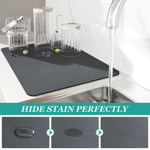 Kitchen Super Absorbent Mat Dish Draining Mat Drying Mat Quick Dry Drain Pad - Bild 3 von 25