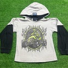 Vintage 90's Rude Boys Extreme Quad T-Shirt Gray Hooded Shirt Size Youth Medium
