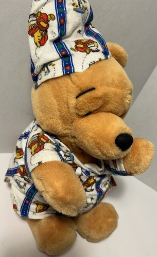 Vintage Disney Store Winnie the Pooh Pajama Plush Bear HOLIDAY CHRISTMAS 12” - Picture 3 of 8