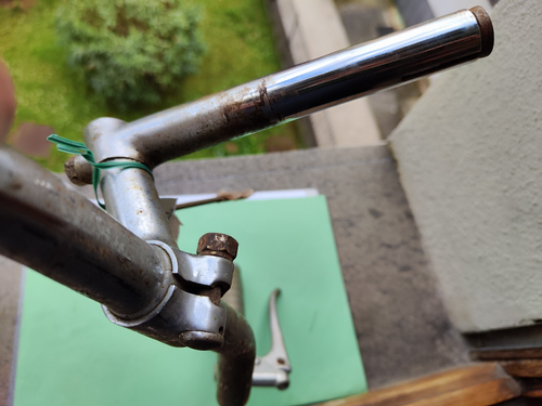 VECCHIO MANUBRIO SPORTIVO ACCIAIO STELO RIMOVIBILE COPPI MARCATO MANUBRIO BICI VINTAGE - Foto 19 di 24