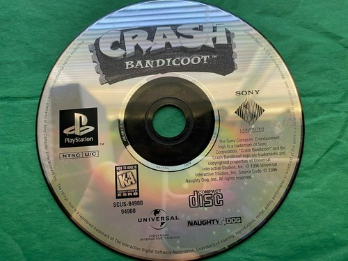 CRASH BANDICOOT (PLAYSTATION 1, 1996) - GREATEST HIT - DISC ONLY - Picture 1 of 4