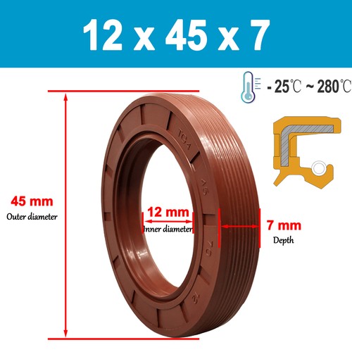Oil Seal 5 to 15mm Rotary Shaft FKM Rubber Double Lip Stainless Steel Spring TTO - Picture 163 of 259