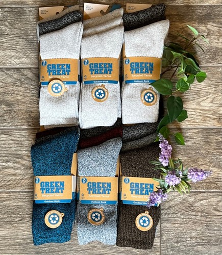 Green Treat Herren 3er Pack Outdoor Crew Socken (wählen) NEU! KOSTENLOSER VERSAND! - Bild 1 von 12