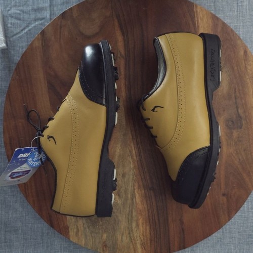 Lady Fairway Colonial Leather Gold/Black Soft Spike Golf Shoe Sz 8 (fit like 7) - Imagen 4 de 11