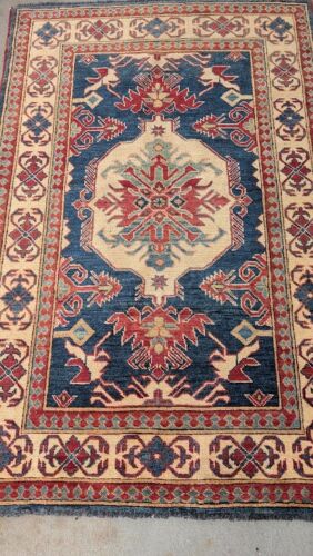 3’5 x 5'5 Geometric Super Kazak Handmade Oriental Carpet Wool Area Rug Pakistan - Picture 2 of 3