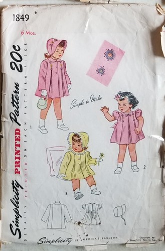 Simplicity Sewing Patterns Newborn - 6 - 12 mos 1 year 250 to Choose From U-Pick - Picture 19 of 228