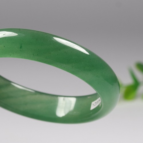 54-64mm Certified 100% Natural Grade Green Jade Bangle Bracelet Aventurine - Picture 1 of 15