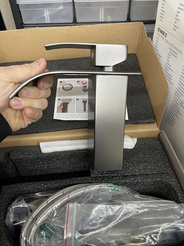 Einhand Wasserfall Spültischarmatur mit PopUp Ablauf und flexiblen Schläuchen inklusive - Bild 5 von 11