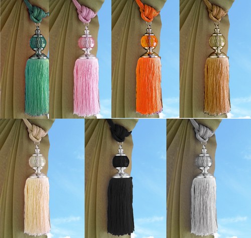 Large Tie Backs Prism Ball Tassel Curtain Rope Tieback  Single Pair HoldBacks - Afbeelding 1 van 13